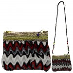 180647-CHEVRON RED/MULTI COLOR SHOULDER BAG